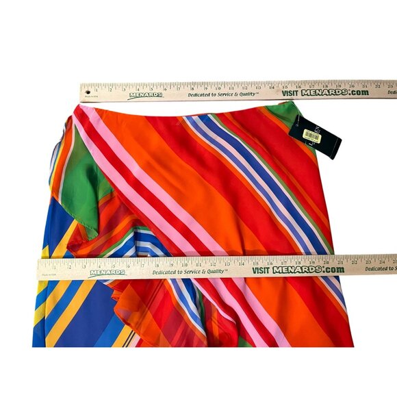 Lauren Ralph Lauren Womens M Multicolor Stripe Ruffle Skirt NEW MSRP $115 - Picture 10 of 12